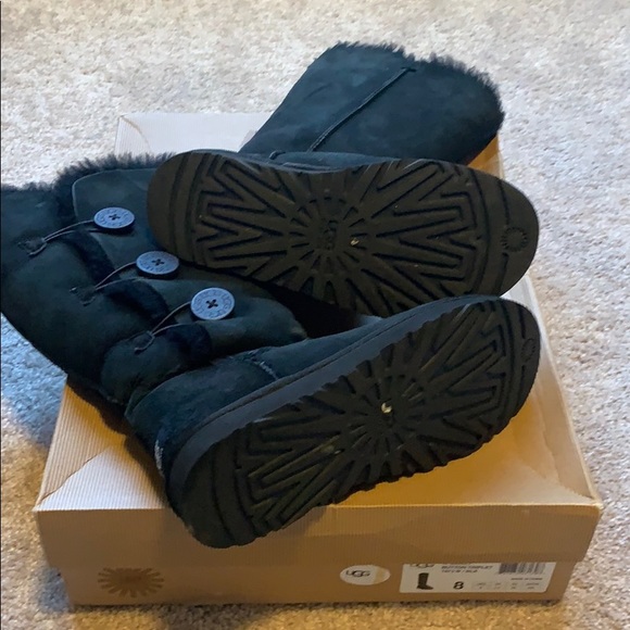 Black Ugg Tall Button Boots - Picture 2 of 3